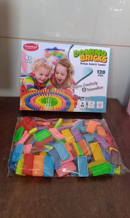 Wooden Domino Blocks – 120 Pcs Colorful Stacking Set | Aditi