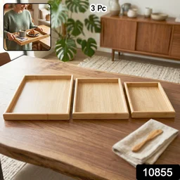 Wooden Finish Multipurpose Serving Tray Set – Stylish & Durable