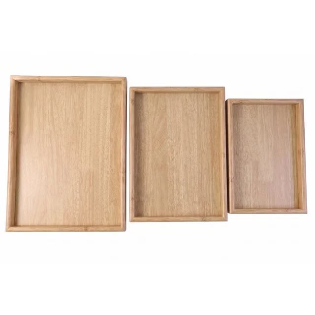 Wooden Finish Multipurpose Serving Tray Set – Stylish & Durable