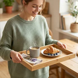 Wooden Finish Multipurpose Serving Tray Set – Stylish & Durable