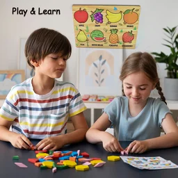 Wooden Fruit Puzzle – Toddler Learning Board | Inventive Play