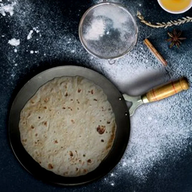 Wooden Handle Roti Tawa – Nonstick Iron Pan | Storenzo
