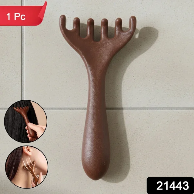 Wooden Head & Neck Scalp Massager – Handheld Stress Relief Tool