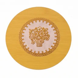 Wooden Heat Resistant Round Coaster – Protects Surfaces & Prevents Heat Marks