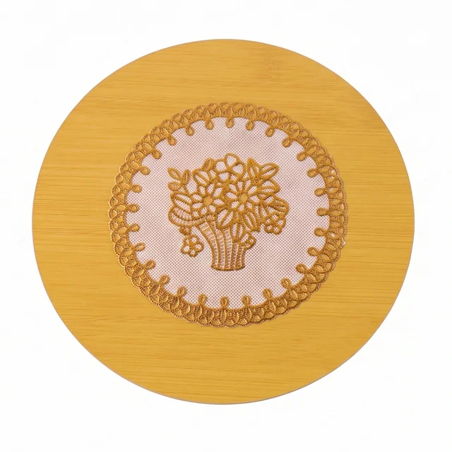 Wooden Heat Resistant Round Coaster – Protects Surfaces & Prevents Heat Marks