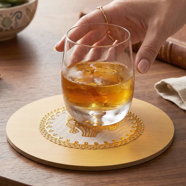 Wooden Heat Resistant Round Coaster – Protects Surfaces & Prevents Heat Marks