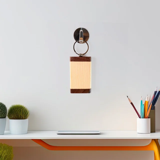 Wooden Keychain – Premium Dual-Tone Rectangular Key Holder