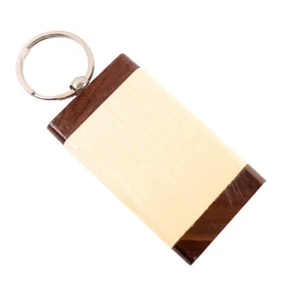 Wooden Keychain – Premium Dual-Tone Rectangular Key Holder