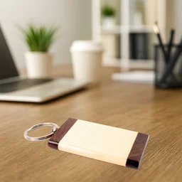 Wooden Keychain – Premium Dual-Tone Rectangular Key Holder