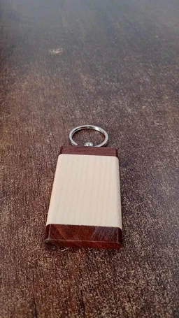 Wooden Keychain – Premium Dual-Tone Rectangular Key Holder