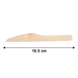 Wooden Knife – 165mm Smooth, Eco-Friendly Cutlery 30 Pcs Pack