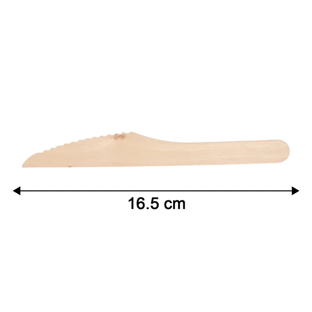 Wooden Knife – 165mm Smooth, Eco-Friendly Cutlery 30 Pcs Pack