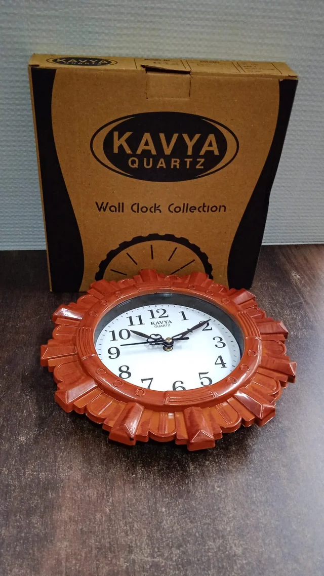 Wooden Look Wall Clock – Silent, Easy-Read for Home | VoltDesk