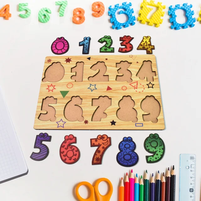 Wooden Number Puzzle – Early Learning Board | Inventive Play