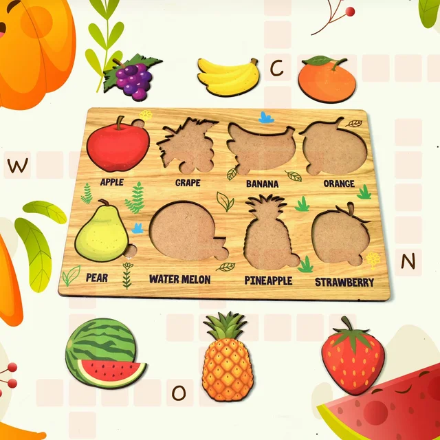 Wooden Peg Puzzle Board for Kids – Easy-Grip Educational Toy