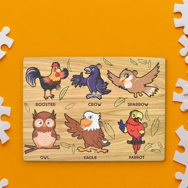 Wooden Peg Puzzle Board for Kids – Easy-Grip Educational Toy