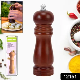 Wooden Pepper Mill – Adjustable Ceramic Grinder | Grippy