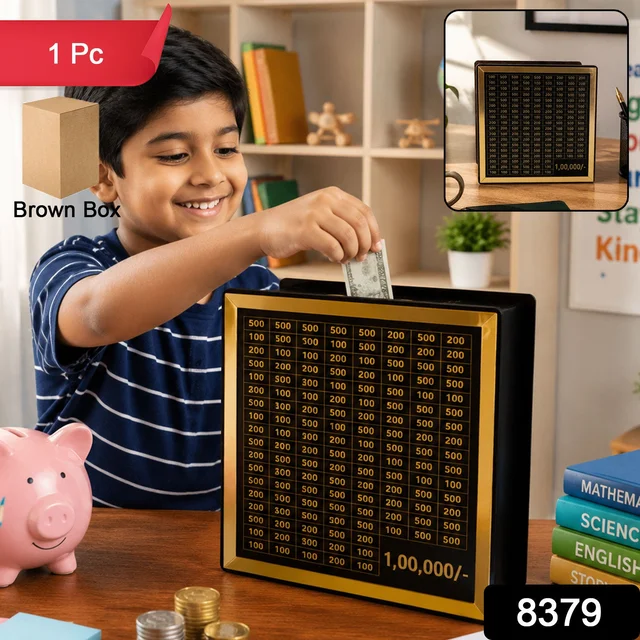 Wooden Piggy Bank – Carved Money Box for Kids Savings