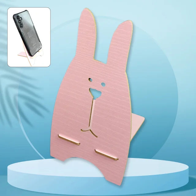 Wooden Rabbit Mobile Stand – Cute Desk Holder | PHOBIA