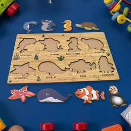 Wooden Sea Animal Puzzle – Educational Toy for Kids | Inventive Play