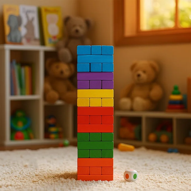 Wooden Stacking Tower Game – 54-Piece Classic Fun