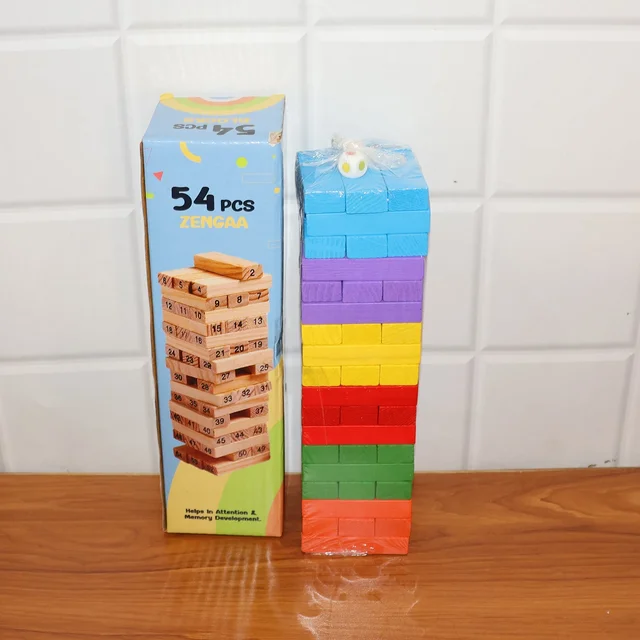 Wooden Stacking Tower Game – 54-Piece Classic Fun