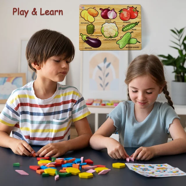 Wooden Vegetable Puzzle – Educational Toy for Toddlers | Inventive Play