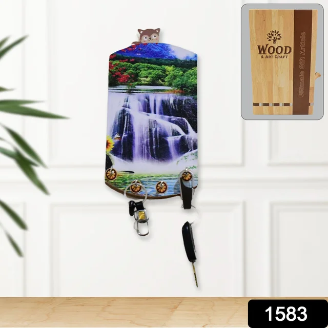 Wooden Wall Decor with Hooks – Vertical Scenery Art | GlimmerHome