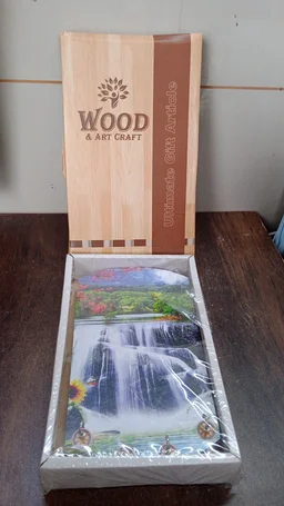 Wooden Wall Decor with Hooks – Vertical Scenery Art | GlimmerHome