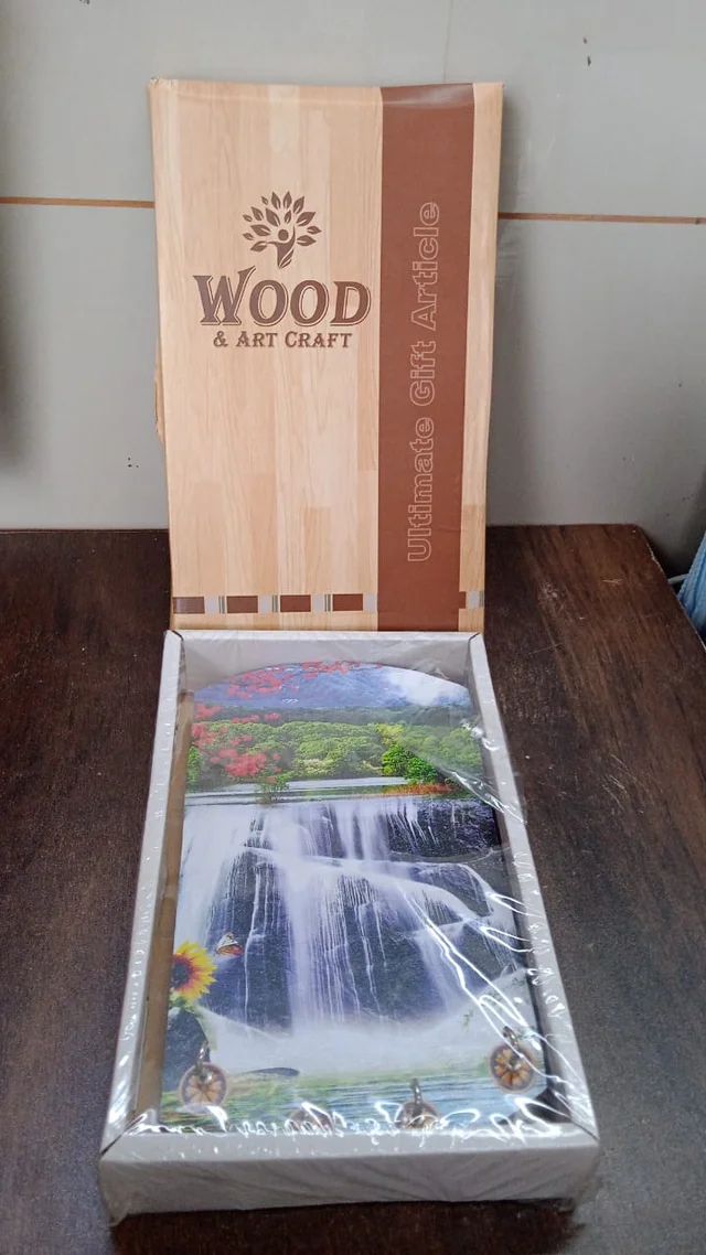 Wooden Wall Decor with Hooks – Vertical Scenery Art | GlimmerHome