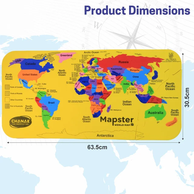 World Map Puzzle – Educational EVA Foam Toy for Kids 5+