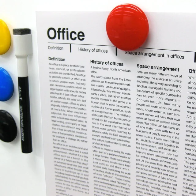 Yellow Magnetic Buttons – Strong Grip Circular Board Magnets