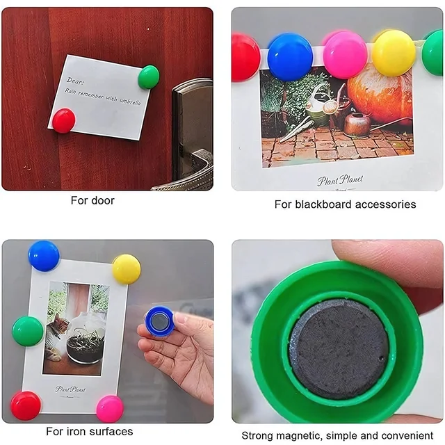 Yellow Magnetic Buttons – Strong Grip Circular Board Magnets