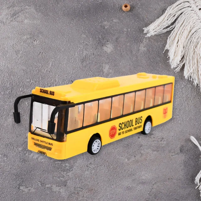 Yellow Mini Bus Toy – Realistic Details & Durable Plastic