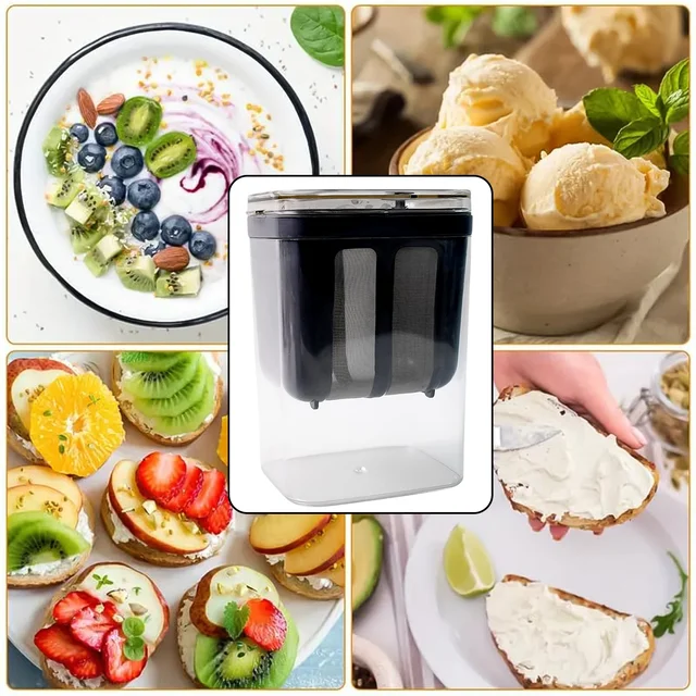 Yogurt Strainer with Storage Container – 1100ml Plastic & Steel