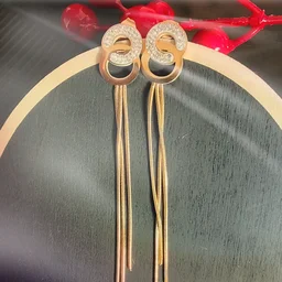 Double Ring Tassel Drop Earrings