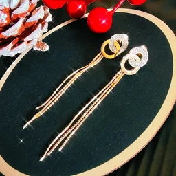 Double Ring Tassel Drop Earrings
