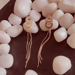 Double Ring Tassel Drop Earrings