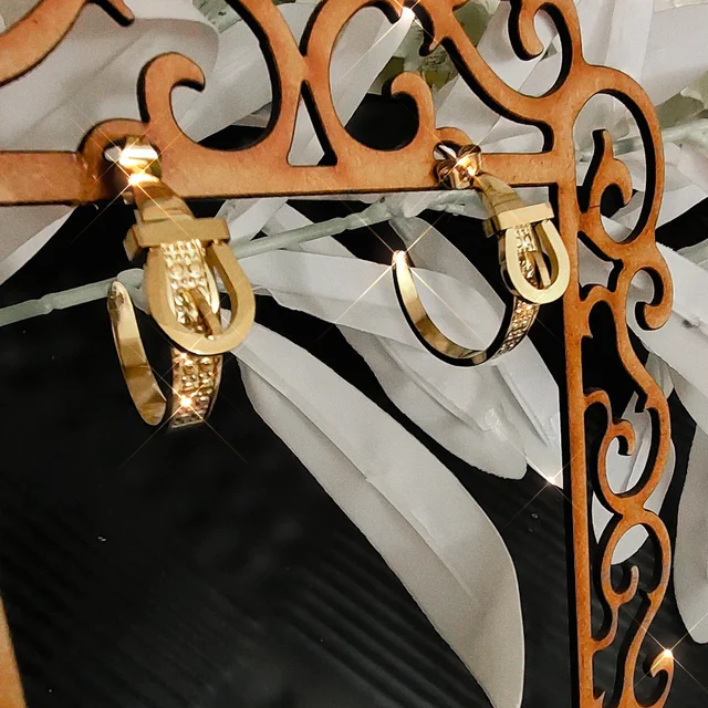 Golden Belt Buckle Hoop Earrings
