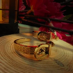 Golden Belt Buckle Hoop Earrings