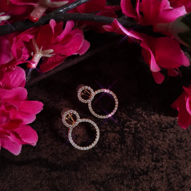 18k Gold Plated With AD Circle Of Life Double Pendant