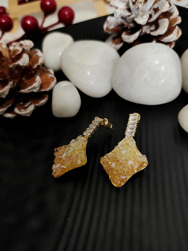 Yellow Citrine Drop Earrings