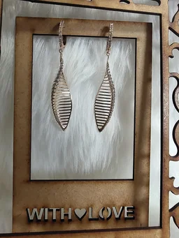 18k Gold Plated Zigzag Diamond Filled Earrings
