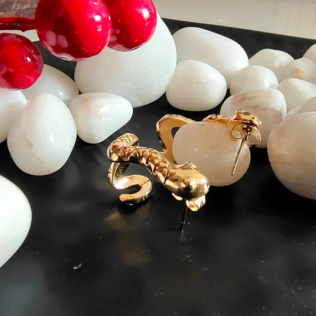 Golden Snake Earrings