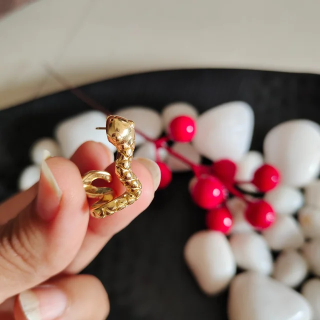 Golden Snake Earrings