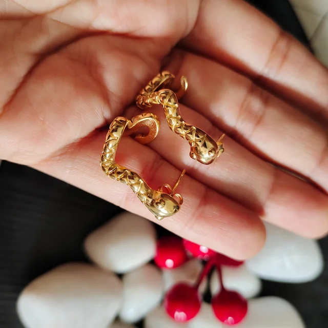 Golden Snake Earrings