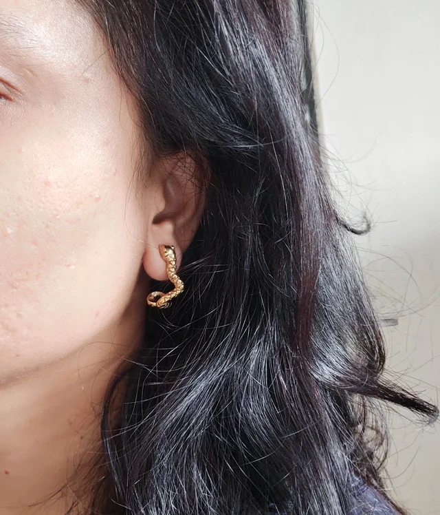 Golden Snake Earrings