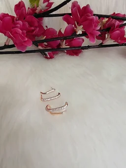 U Shape Rose Gold Stud Earrings