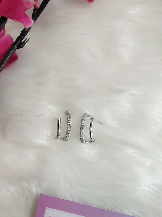 Cute U Shape Silver Stud Earrings