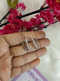 Cute U Shape Silver Stud Earrings